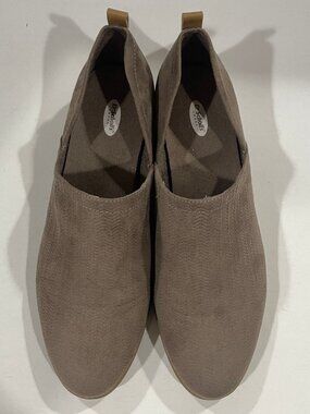 Womens Sz 8 M Dr Scholl's Ruler Loafer Shooties Taupe Slip-On Shoes Chevron